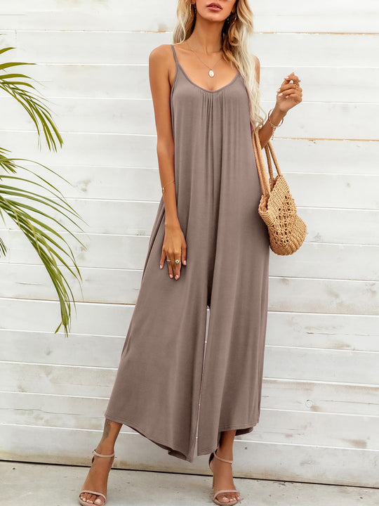 Spaghetti Strap Scoop Neck Jumpsuit