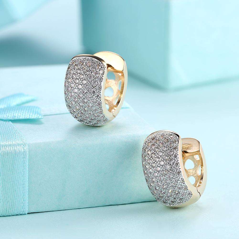 Austrian Crystal 16mm Pave Heart Filigree Huggie  Earring