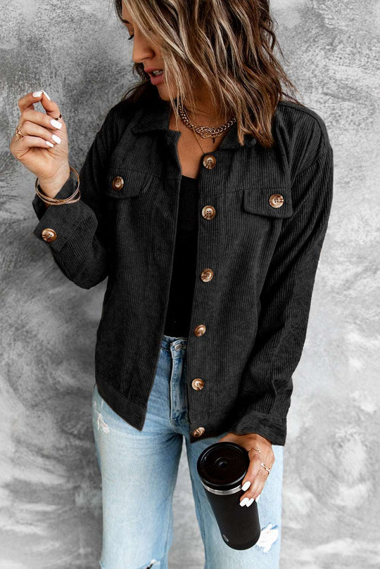 women long-sleeve Corduroy stylish Jacket