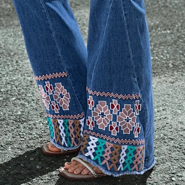 Embroidered Bootcut Jeans