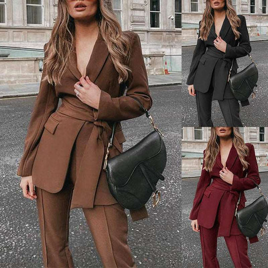 autumn New   Fashion Suit Two-Piece Set Blazer