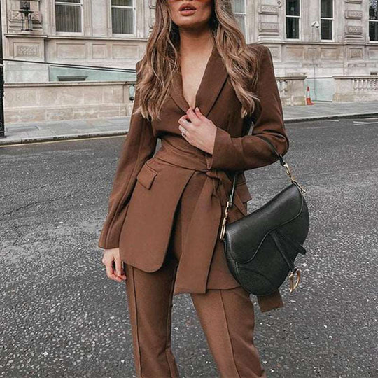 autumn New   Fashion Suit Two-Piece Set Blazer