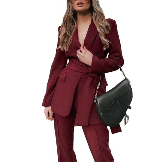 autumn New   Fashion Suit Two-Piece Set Blazer