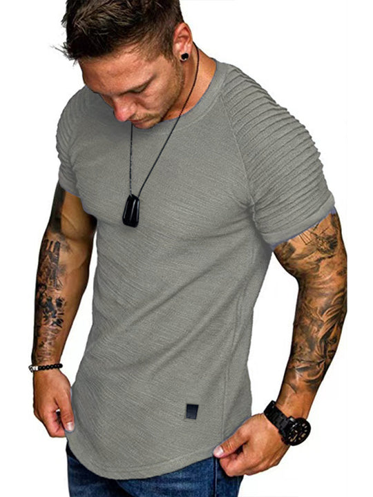 Men's Short Sleeve T-Shirt Muscle Fitted T Shirt Gym Workout Athletic Tee