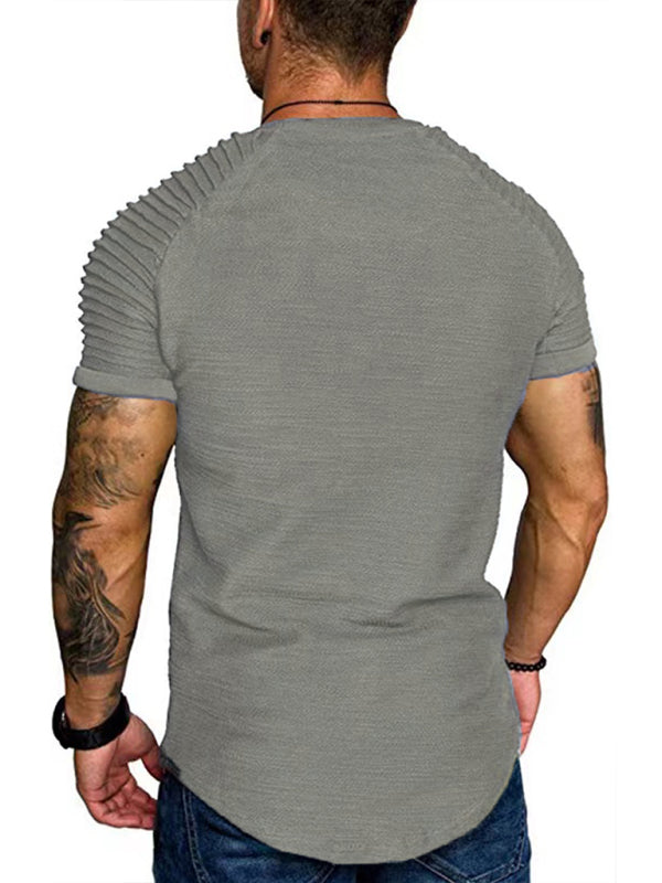 Men's Short Sleeve T-Shirt Muscle Fitted T Shirt Gym Workout Athletic Tee