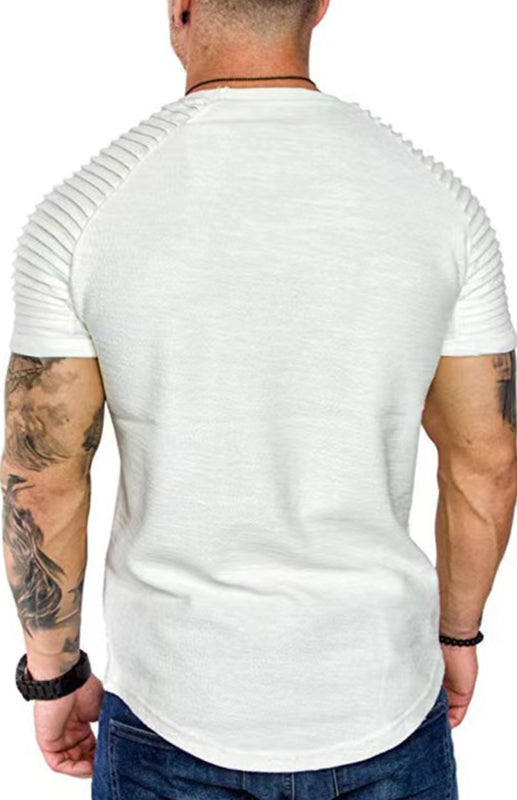 Men's Short Sleeve T-Shirt Muscle Fitted T Shirt Gym Workout Athletic Tee