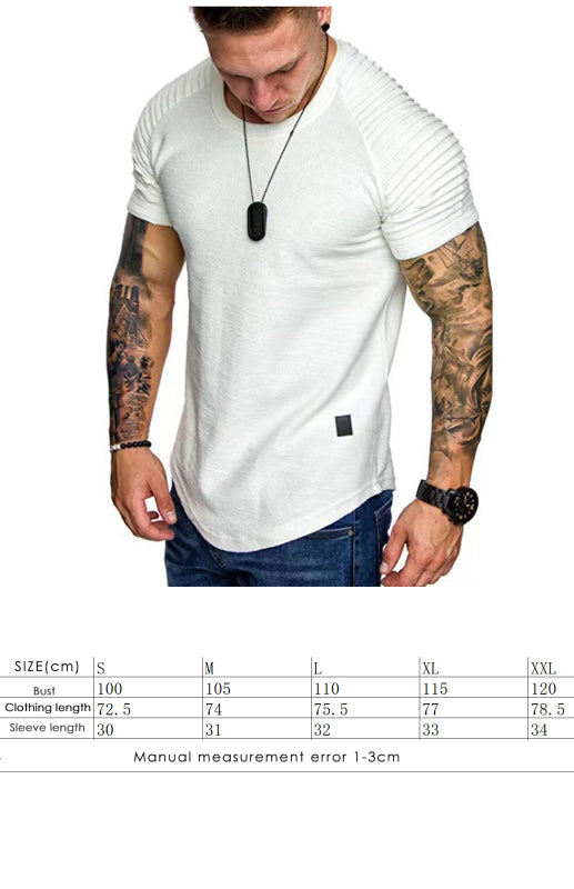 Men's Short Sleeve T-Shirt Muscle Fitted T Shirt Gym Workout Athletic Tee