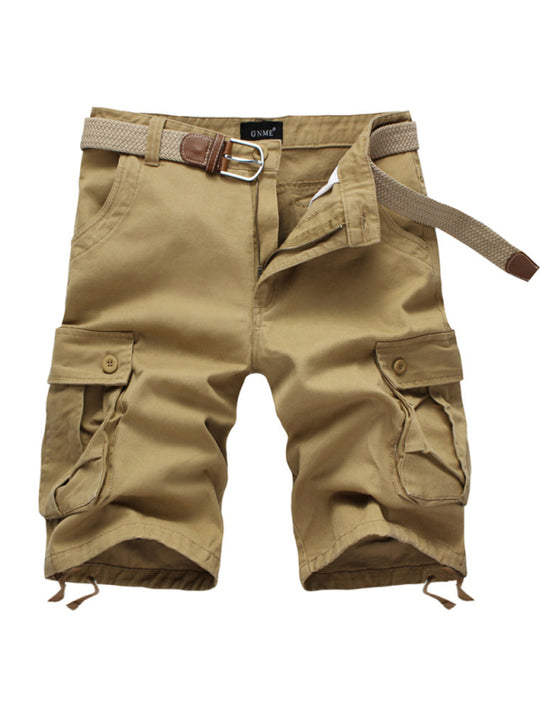 Straight Leg Cropped Pants Men's Loose Casual Pants Cargo Shorts