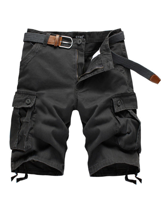 Straight Leg Cropped Pants Men's Loose Casual Pants Cargo Shorts