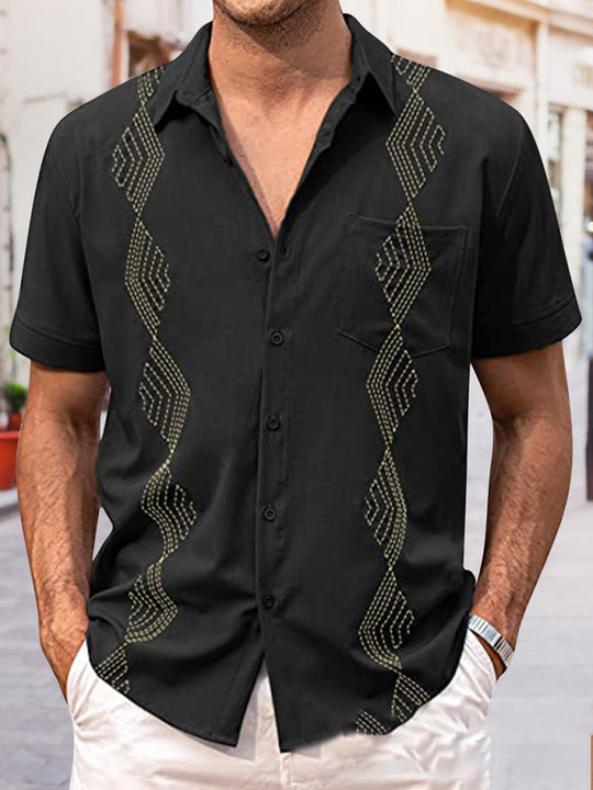 Men's British Thin Shirt Short Sleeve Lapel