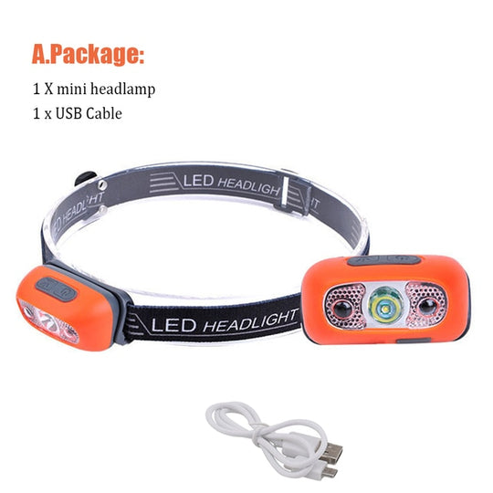 Mini Rechargeable Powerful Sensor Headlamp