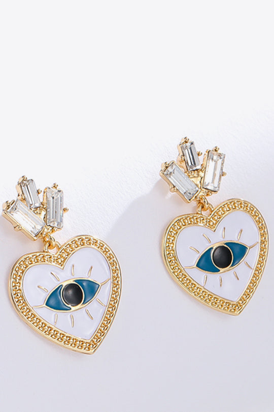 Eye Heart-Shaped Drop Earrings swarovski Crafted