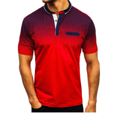 man polo short sleeve with Lapel print