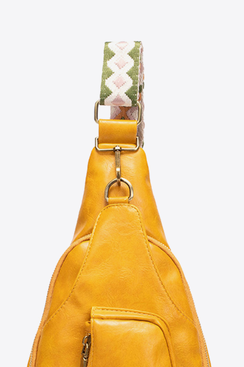 PU leather sailor bag shoulder bag or carried on the back in yellow color