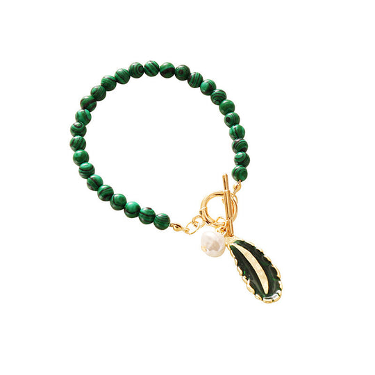 Spirit of Nature Malachite Pearl Necklace and Bracelet