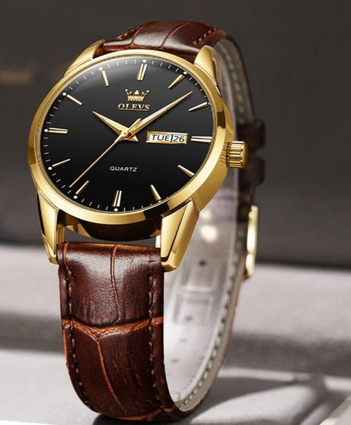 Elegance Leather band Men Watch