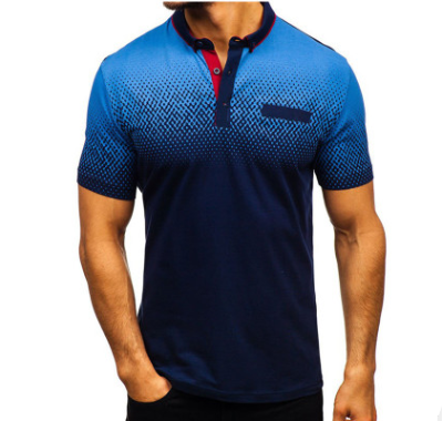 man polo short sleeve with Lapel print