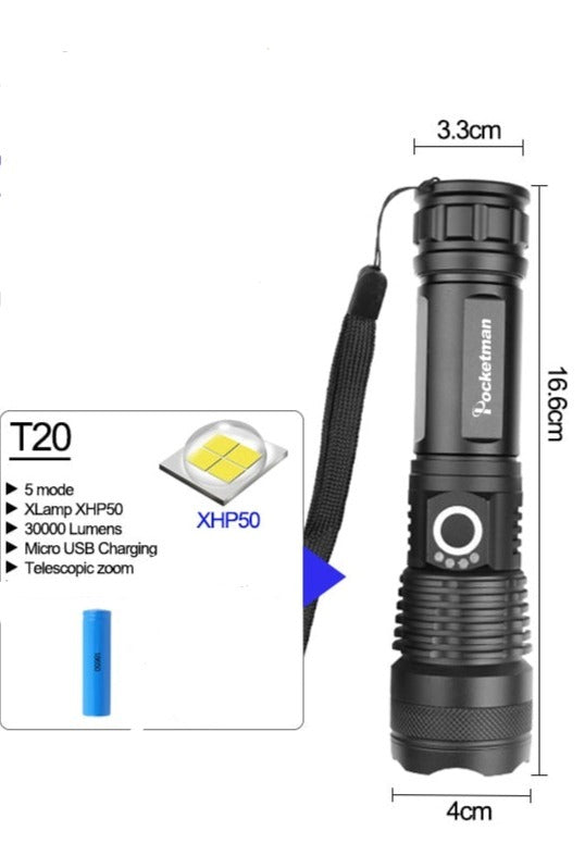 Rechargeable Waterproof Flashlight