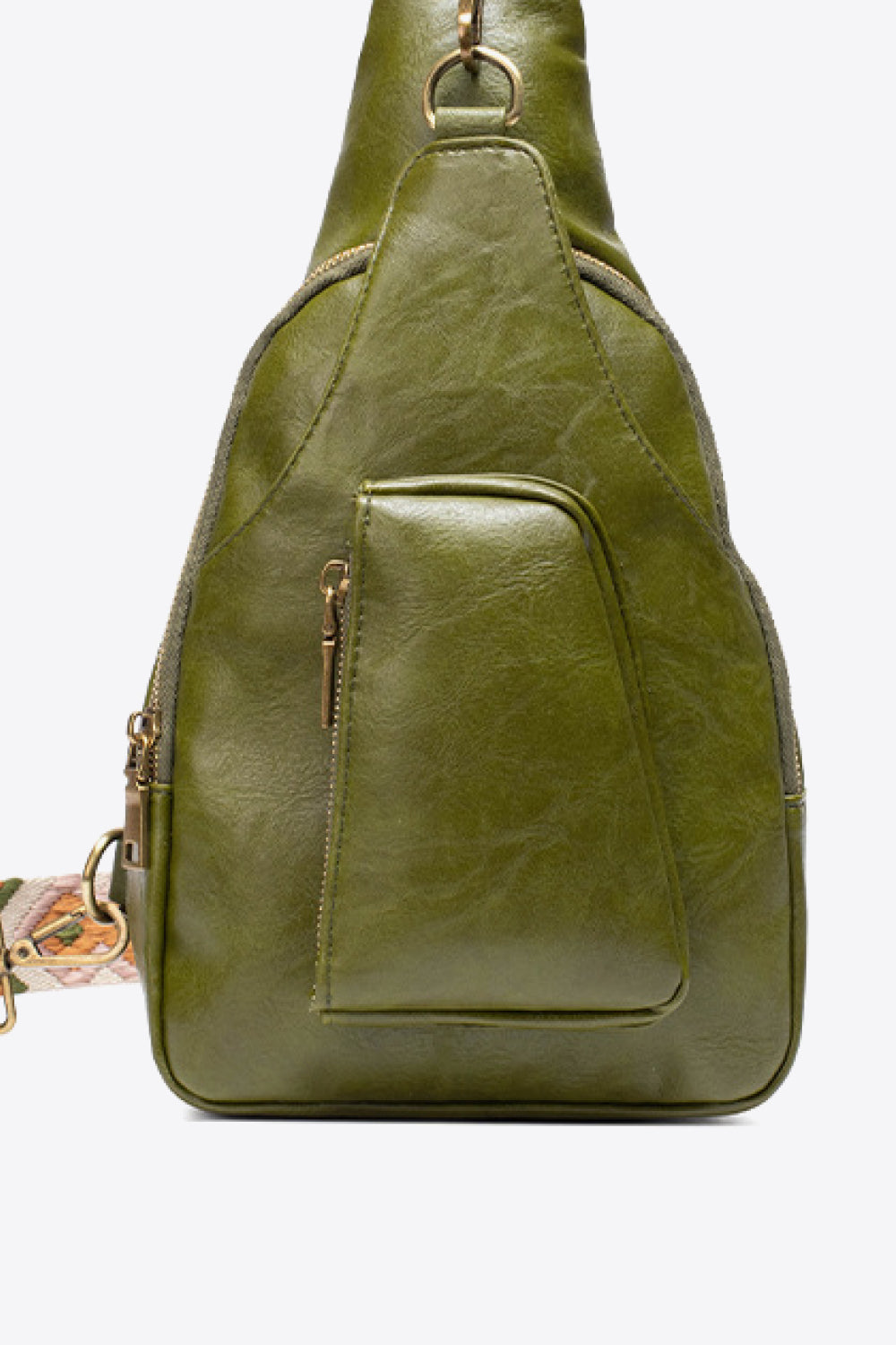 PU leather sailor bag shoulder bag or carried on the back in green color