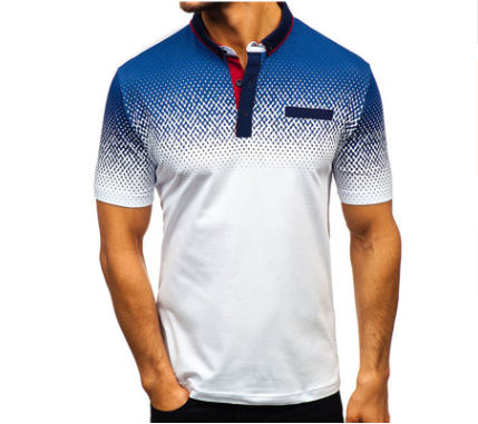 man polo short sleeve with Lapel print