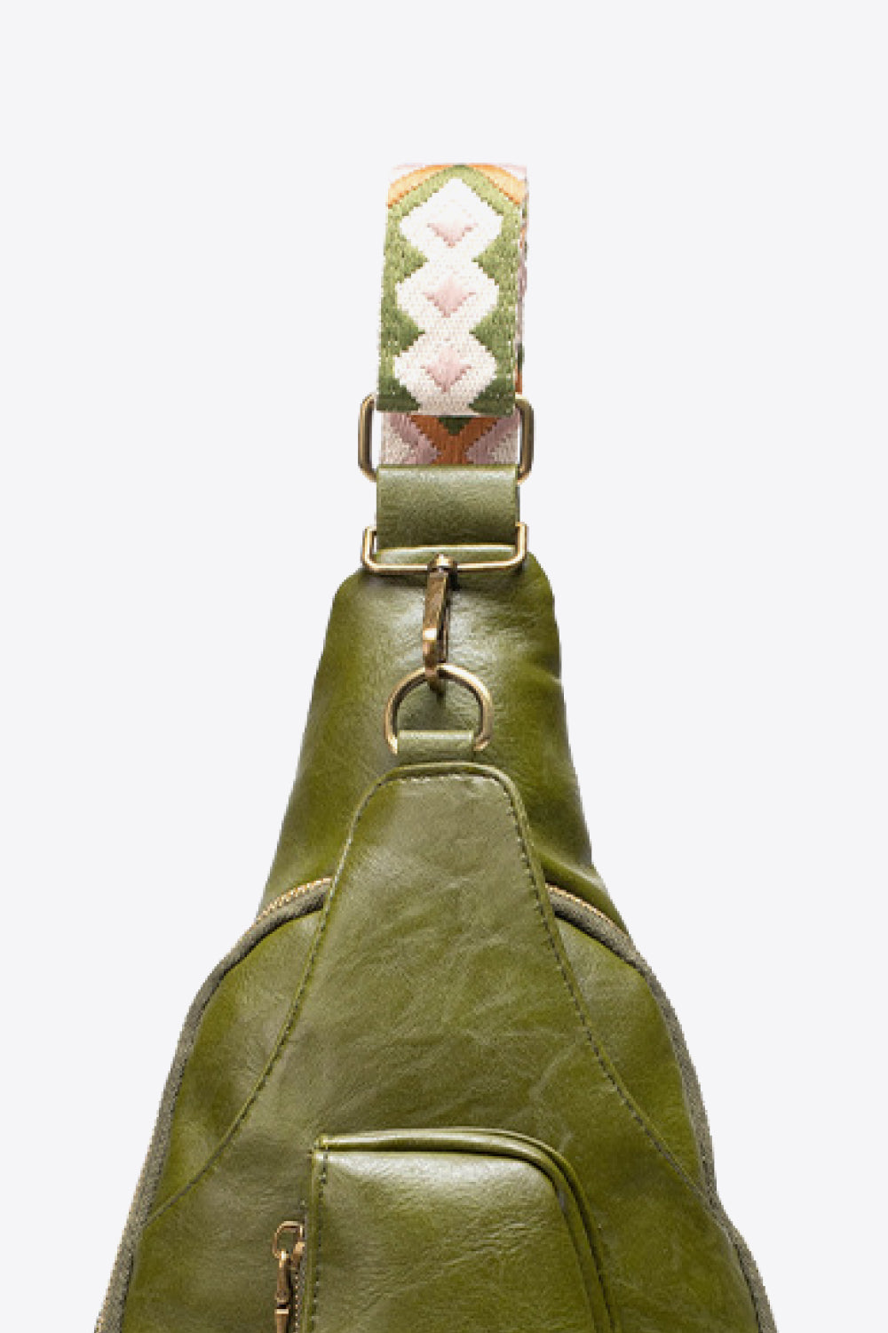 PU leather sailor bag shoulder bag or carried on the back in green  color