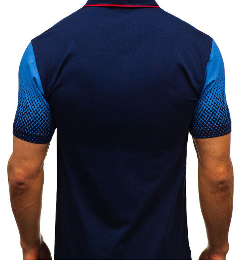 man polo short sleeve with Lapel print