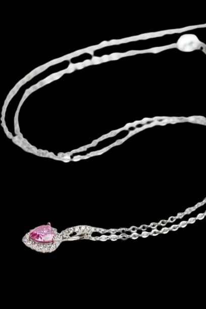 Stunning 1 Carat Moissanite Heart Pendant Necklace in 925 Sterling Silver