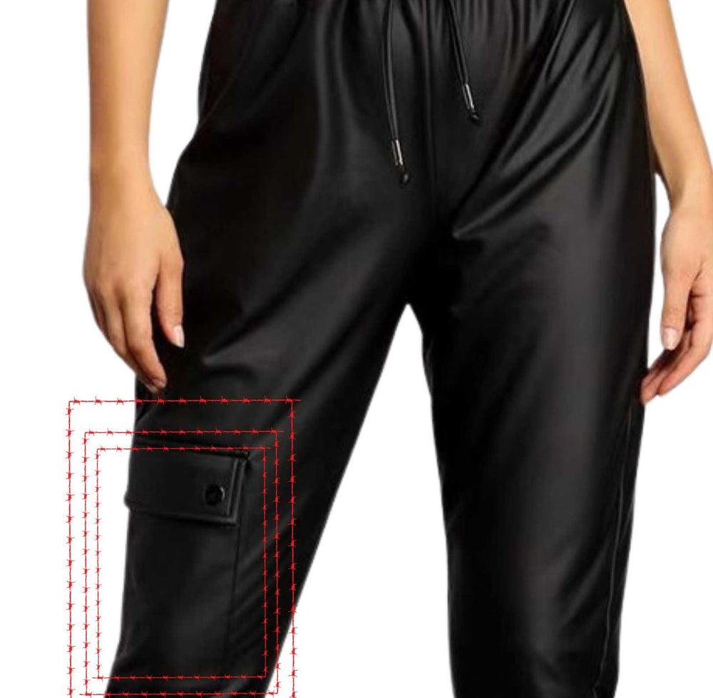 Women Casual Pants Autumn Street  Faux Leather Black Pencil Pants