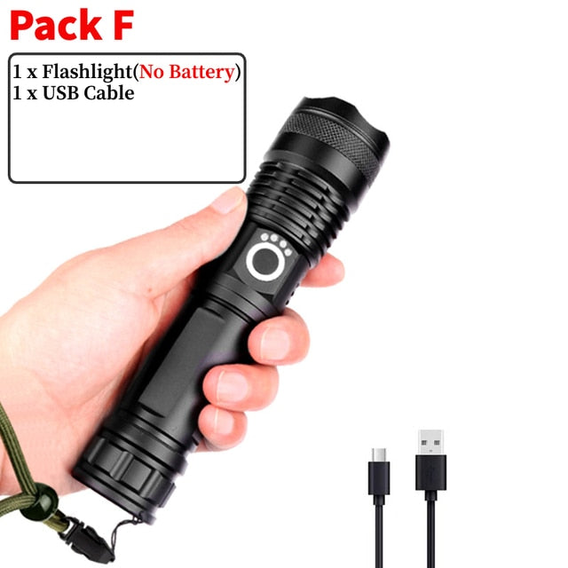 Rechargeable Waterproof Flashlight military grade