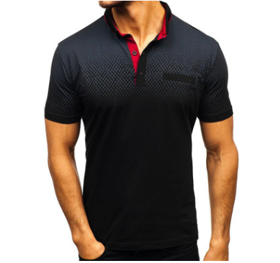 man polo short sleeve with Lapel print