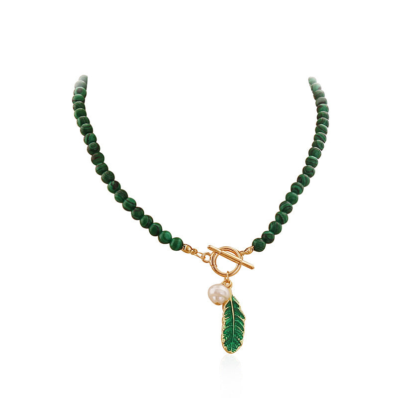 Spirit of Nature Malachite Pearl Necklace and Bracelet