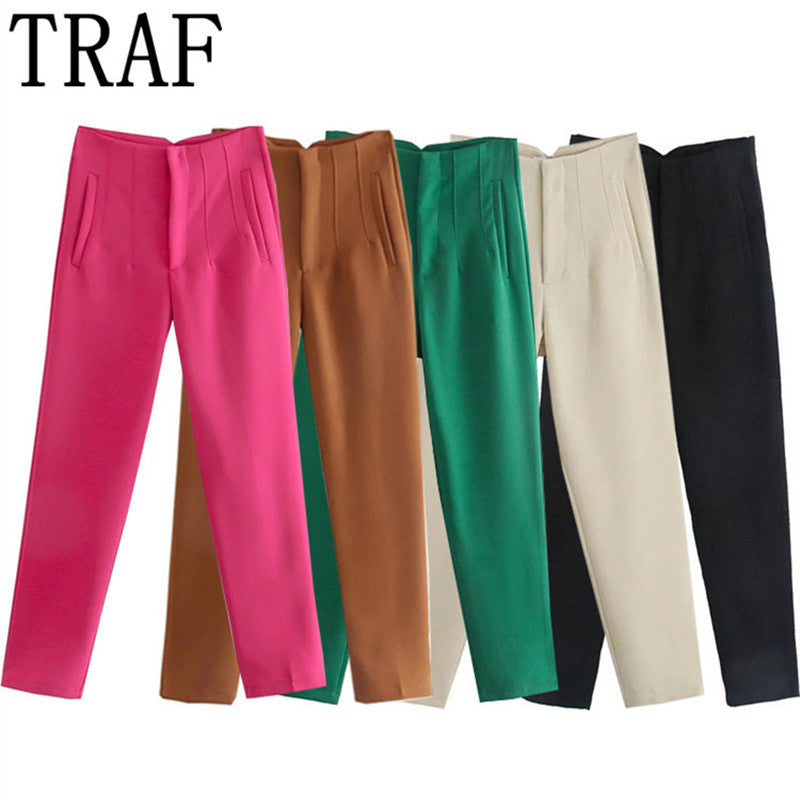 High Waist Streetwear Trousers