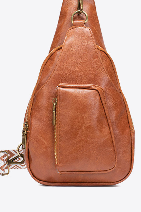 PU leather sailor bag shoulder bag or carried on the back in brown color