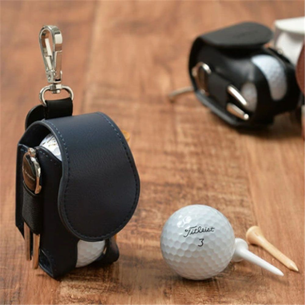 Mini Pocket Leather Golf Ball Storage Pouch Portable Golf Waist Holder Bag Mini Golf Ball Container Waist Storage Bag