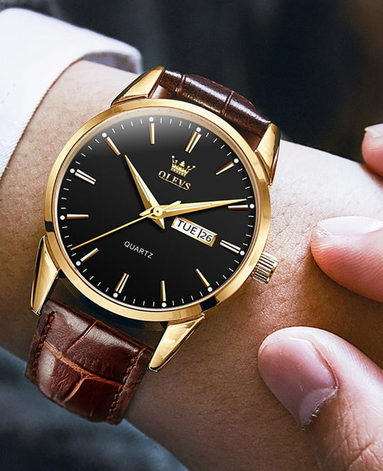 Elegance Leather band Men Watch