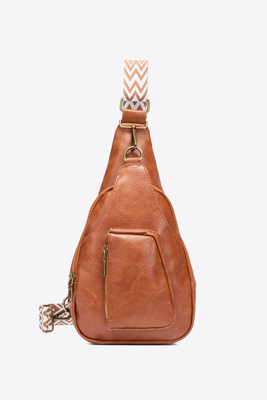 PU leather sailor bag shoulder bag or carried on the back in brown color