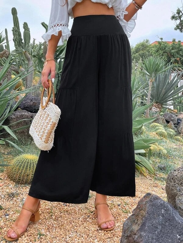 Summer High Waist Loose Pants Casual Wide Leg Cotton Linen Popular