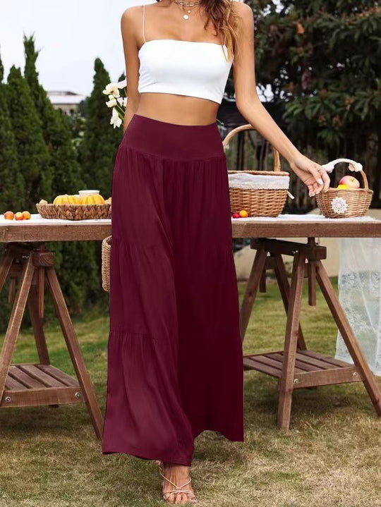 Summer High Waist Loose Pants Casual Wide Leg Cotton Linen Popular