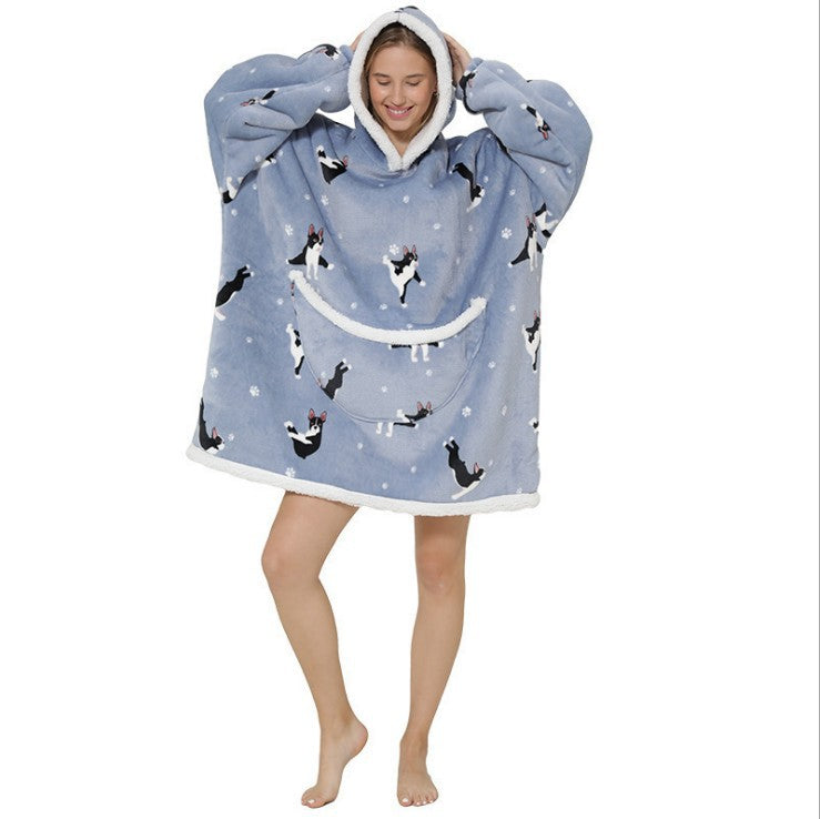 Lazy Blanket  Hooded Pajamas Double-Layer Lazy Sweater