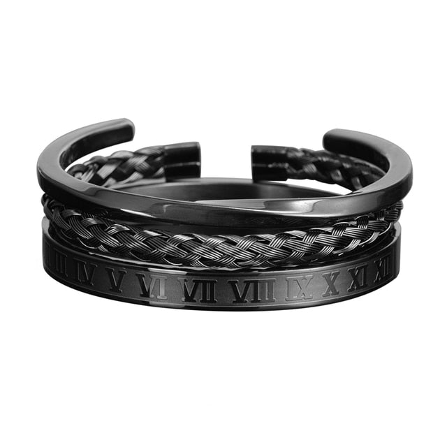 Men's Luxury Roman Number 316L Wristband