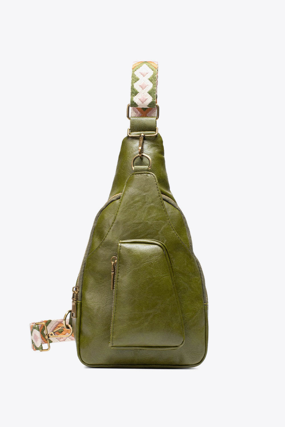 PU leather sailor bag shoulder bag or carried on the back in green color