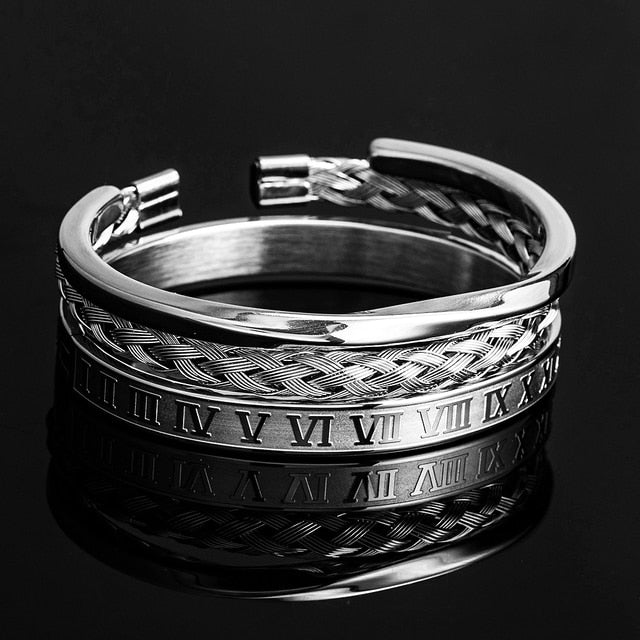 Men's Luxury Roman Number 316L Wristband