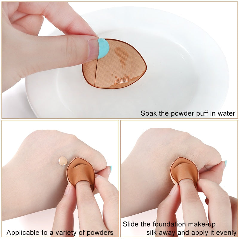 Mini Cosmetic Puff Pictures showing how to use